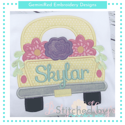 Vintage Truck with Flowers {Four Sizes}