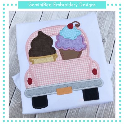 Vintage Truck with Ice Cream {Four Sizes}