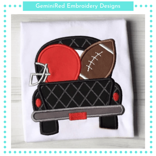 Vintage Truck with Football & Helmet {Four Sizes}