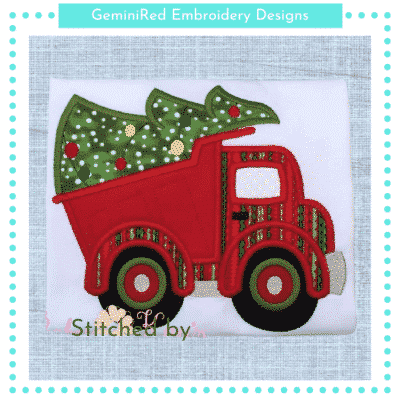 Dump Truck with Christmas Tree {Four Sizes}