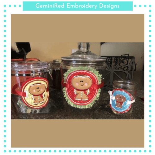 ITH Gingerbread Christmas Charm {Three Sizes}