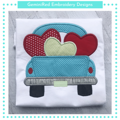 Vintage Truck with Hearts {Four Sizes}