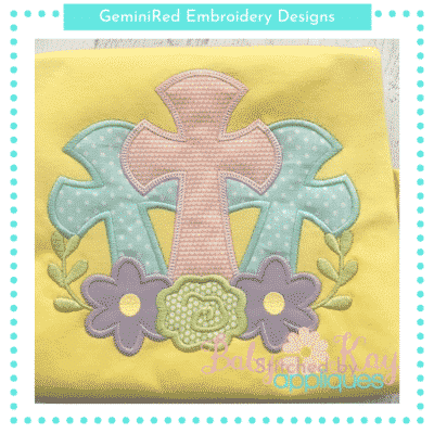 Crosses with Flowers {Four Sizes}