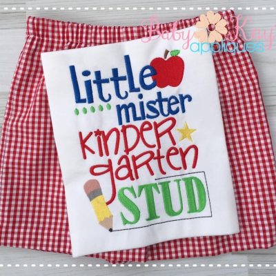 "Little mister kindergarten STUD" {Three Sizes}