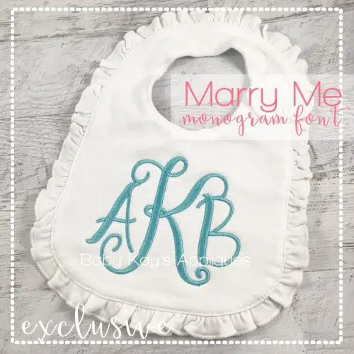 Marry Me Monogram Font {Five Sizes}