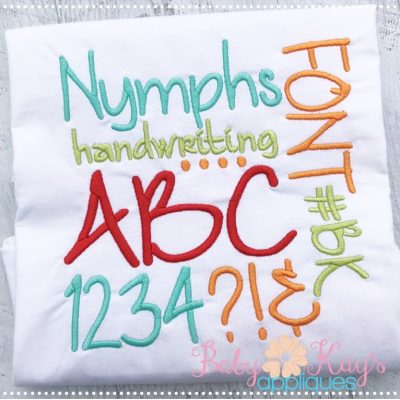 Nymphs Handwriting Font {Seven Sizes}