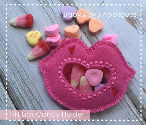 In The Hoop Lips Candy Holder {Four Sizes}