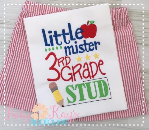 "Little mister 3rd Grade STUD" {Three Sizes}