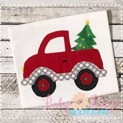 Simple Truck with Christmas Tree Patchwork Design {Four Sizes}