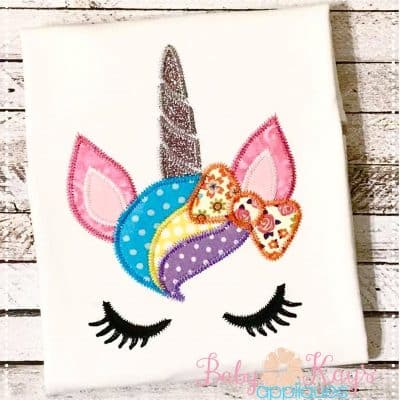 Unicorn Face with Bow {Four Sizes}