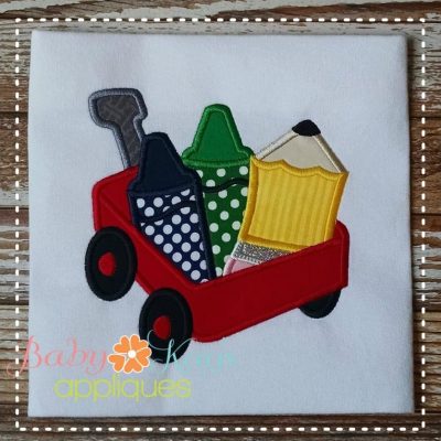 Wagon with School Supplies {Four Sizes}
