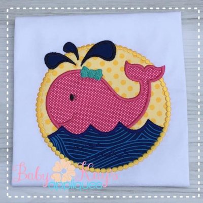 Whale Girl in Circle Pearl Frame {Four Sizes}