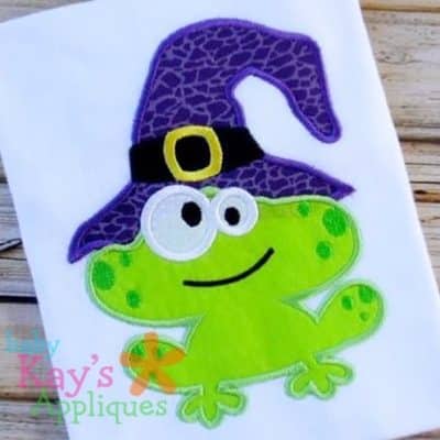 Frog with Witch Hat {Four Sizes}