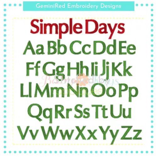 Simple Days Font {Five Sizes}