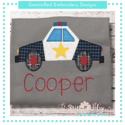Police Car Patchwork {Four Sizes}