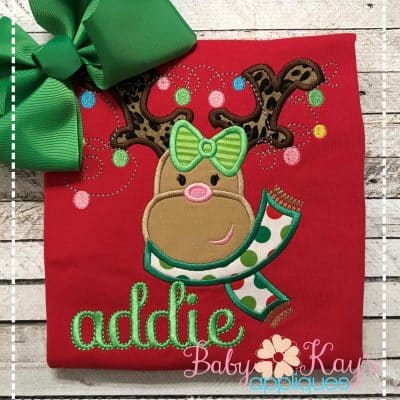 Reindeer Girl with Scarf {Four Sizes}
