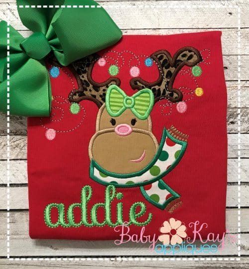 Reindeer Girl with Scarf {Four Sizes}