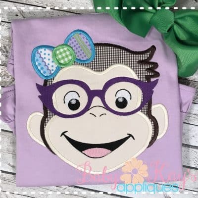 Sweet Monkey Girl with Glasses {Four Sizes}