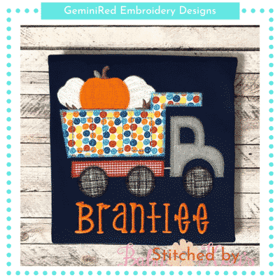 Dump Truck with Pumpkin and Cotton {Four Sizes}