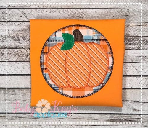 Pumpkin in Circle Blanket Stitch {Four Sizes}