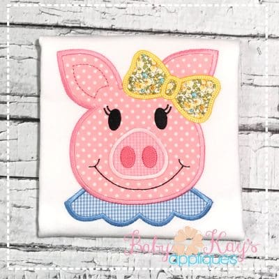 Girl Pig with Collar {Four Sizes}