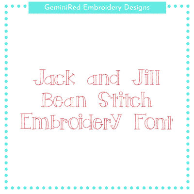 Jack & Jill Bean Stitch Font {Five Sizes}