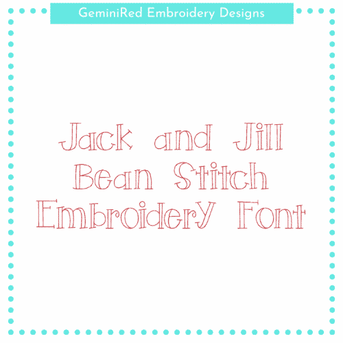 Jack & Jill Bean Stitch Font {Five Sizes}