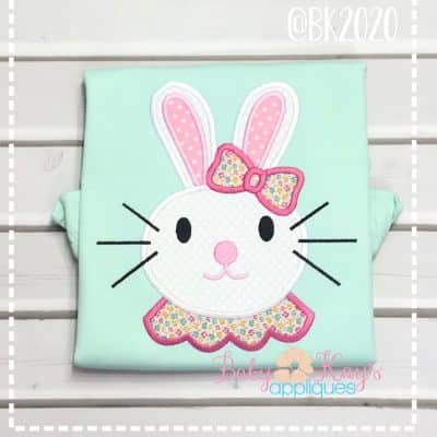 Girl Bunny Face with Bow {Four Sizes}