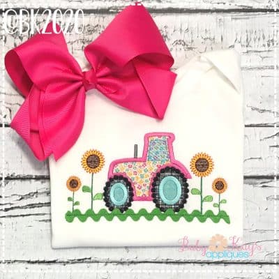 Tractor with Sunflowers {Four Sizes}