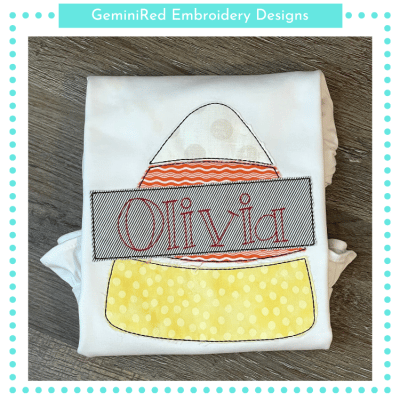 Candy Corn with Name Patch {Four Sizes}