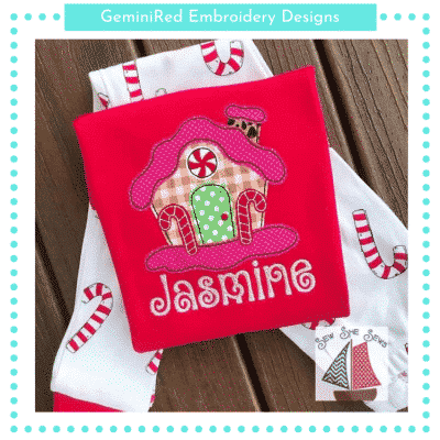 Gingerbread House Vintage Stitch {Four Sizes}