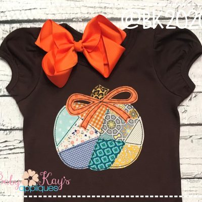 Pumpkin Patchwork with Bow {Four Sizes}