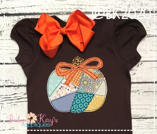 Pumpkin Patchwork with Bow {Four Sizes}