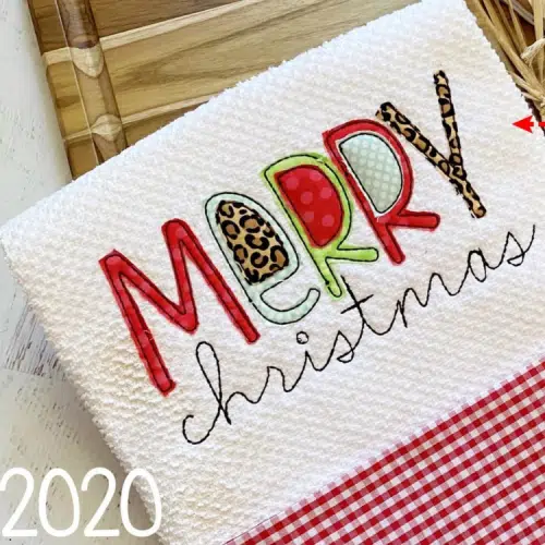 Merry Christmas Appliqué & Script {Four Sizes}