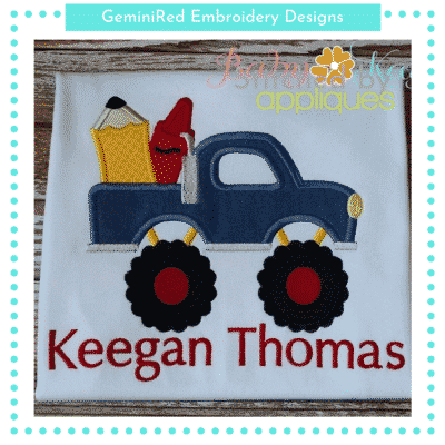 Big Truck with School Supplies {Four Sizes}