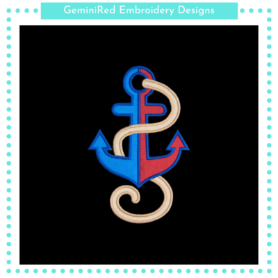 Anchor and Rope Appliqué {Four Sizes}