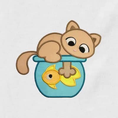 Cat in the Fishbowl Appliqué {Four Sizes}