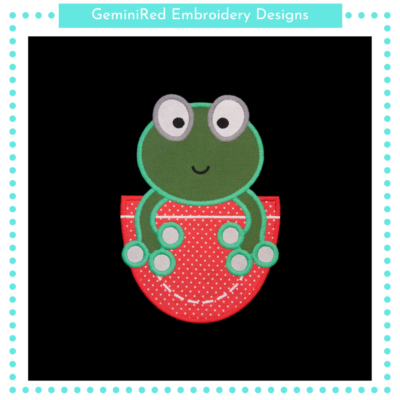 Frog in the Pocket Appliqué {Four Sizes}
