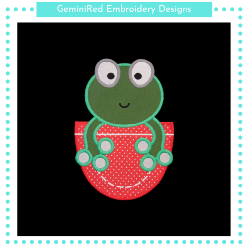Frog in the Pocket Appliqué {Four Sizes}