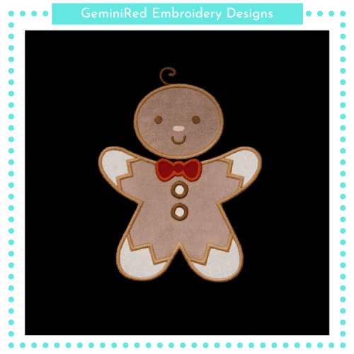 Gingerbread Man Appliqué {Four Sizes}