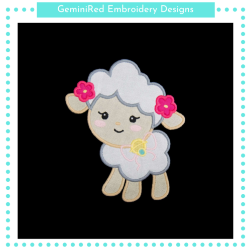 Girl Sheep Appliqué {Four Sizes}