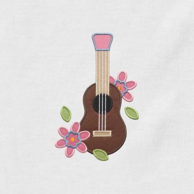 Guitar with Flowers Appliqué {Four Sizes}