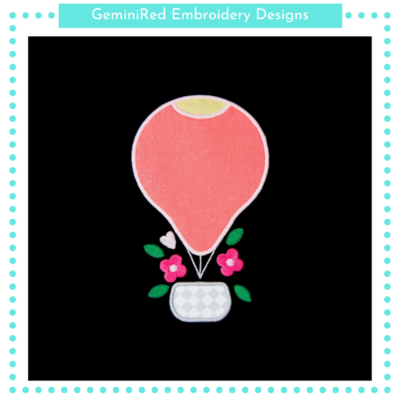 Hot Air Balloon with Flowers {Four Sizes}