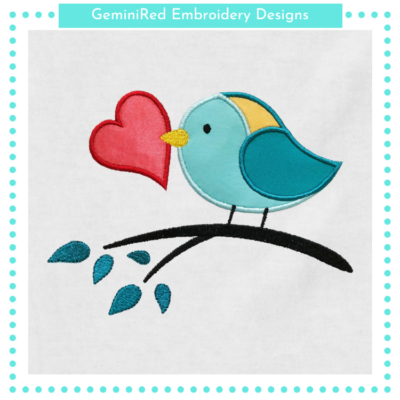 Love Bird Appliqué {Four Sizes}