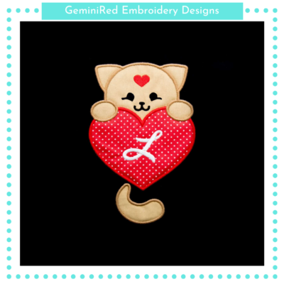 Love Cat Appliqué {Four Sizes}