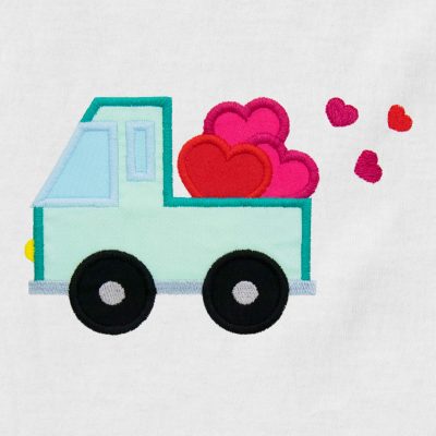 Love Truck Valentines Appliqué {Four Sizes}