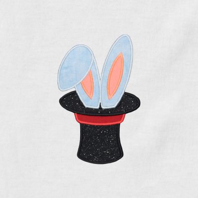 Magician Hat with Bunny Ears Appliqué {Four Sizes}