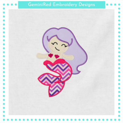 Mermaid Appliqué {Four Sizes}
