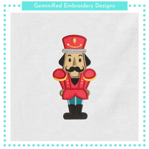 Nutcracker Christmas Appliqué {Four Sizes}