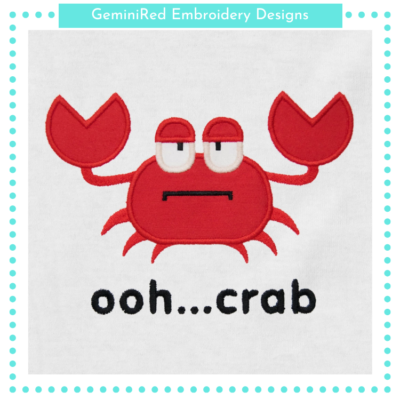 Oh Crab Appliqué {Four Sizes}